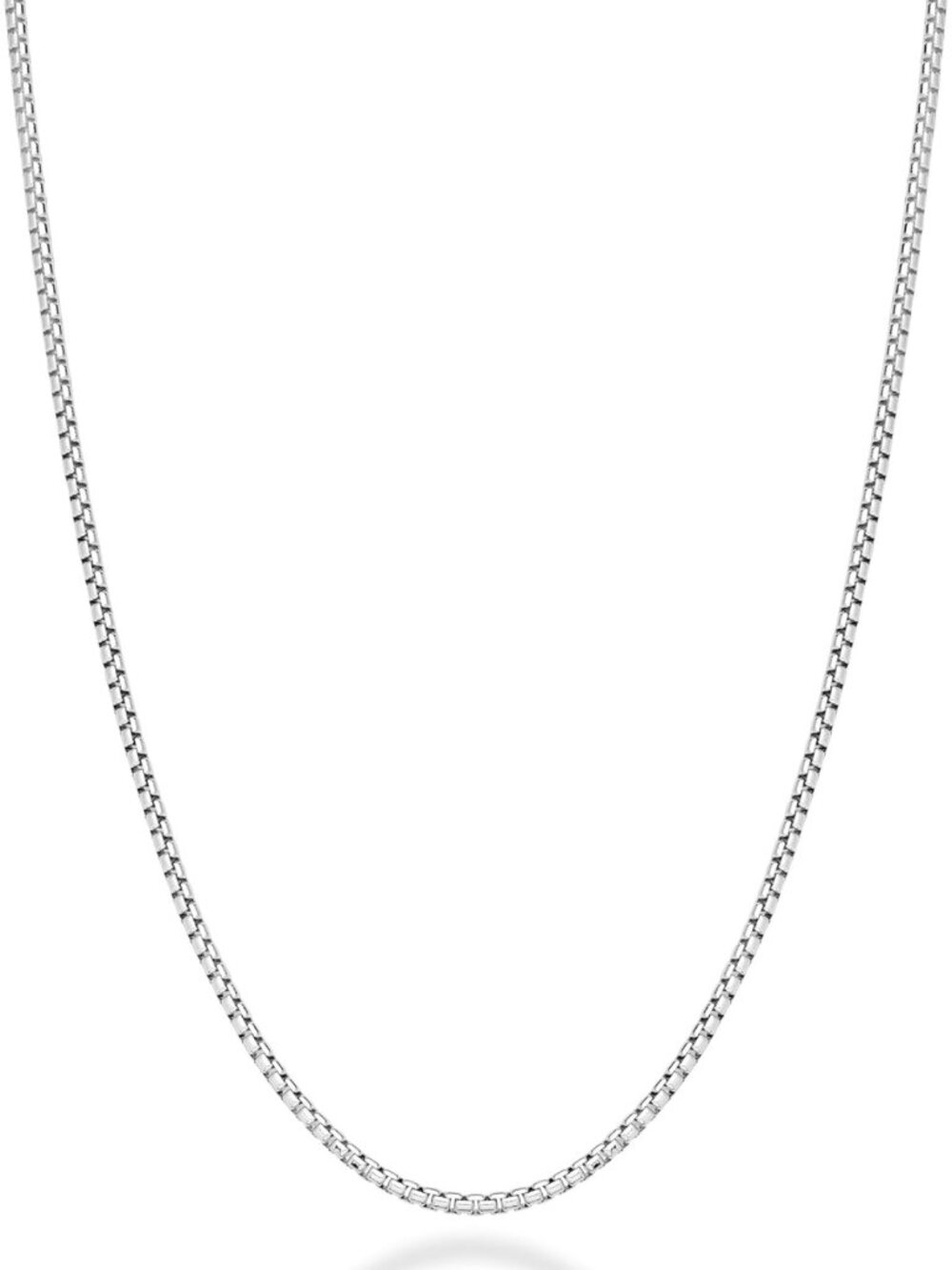 925 Sterling Silver 2mm Round Box Chain Necklace for Women & Men - Elegant